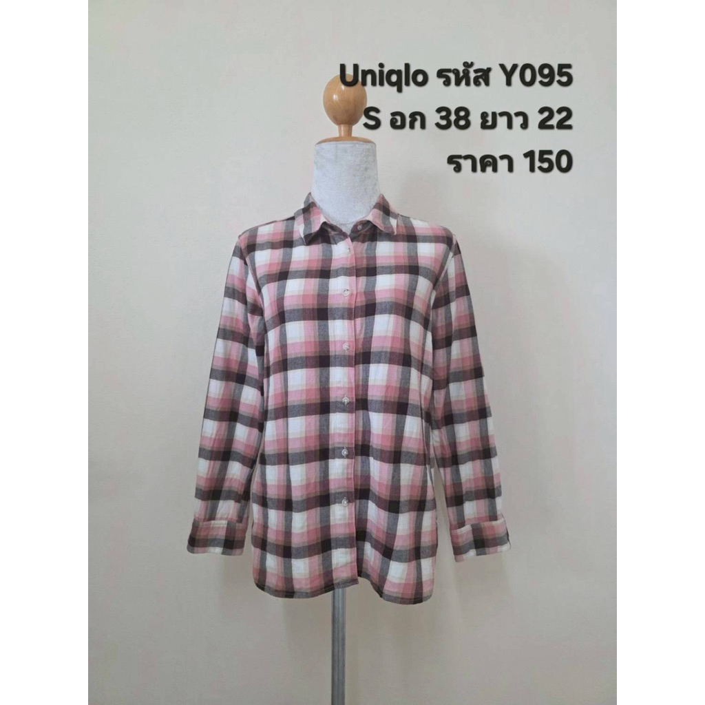 Y096 เสื้อ ลายสก็อตUniqlo