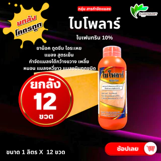 ยกลัง 12 ขวด ไบโพลาร์ 1 ลิตร ไบเฟนทริน 10% น้ำครีม น็อคเย็น ดูดซึม ไอระเหย ขนาดบรรจุ 1 ลิตร โจเนอร์ เชอร์เฟน พีทีเทน