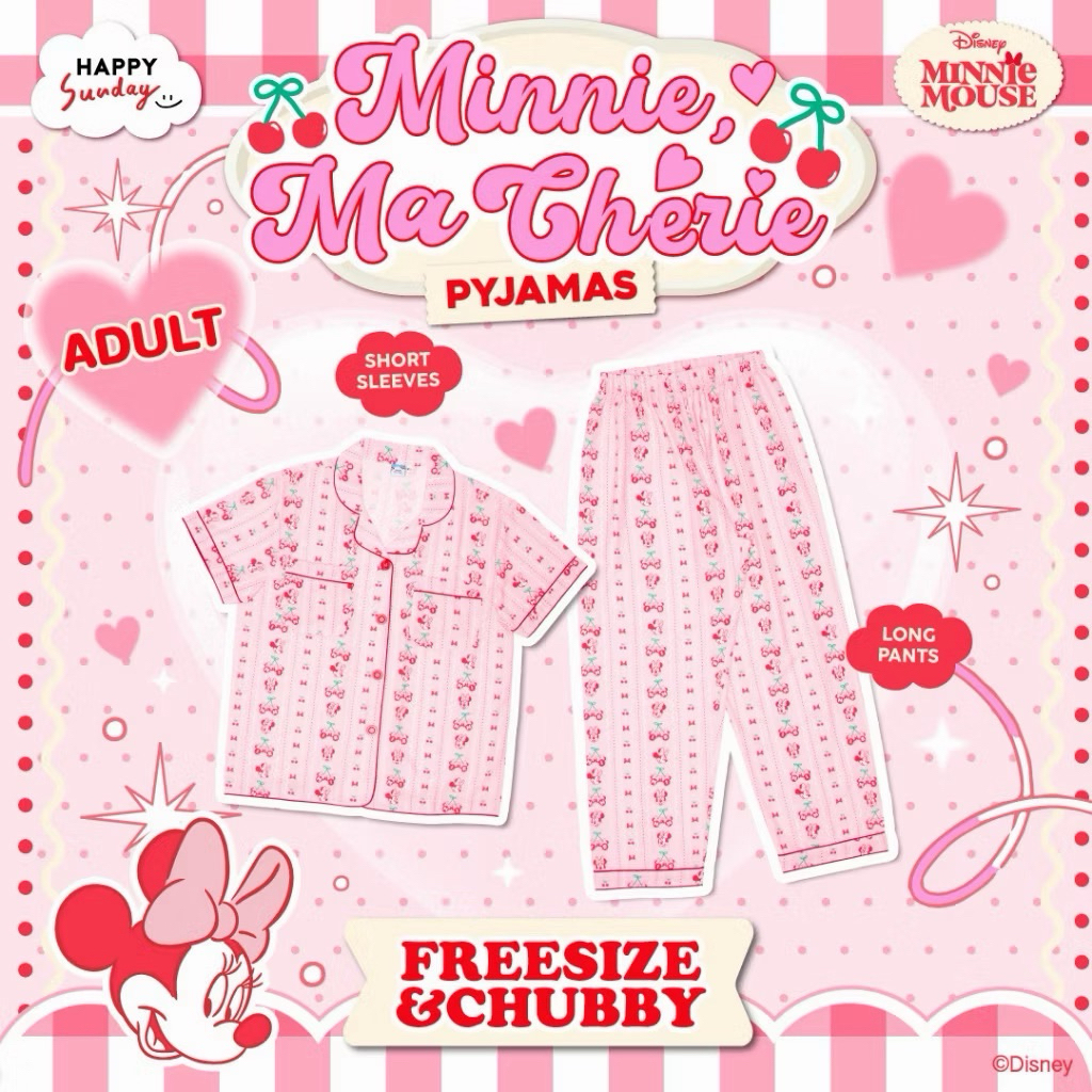 ชุดนอน Mickey &  Minnie Mouse แบรนด์ Happy Sunday x Disney