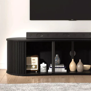 Tomato Home ชั้นทีวี Flutoria oval TV cabinet กว้าง W150ซม| วางทีวีใหญ่สุด65นิ้ว ชั้นทีวีโค้ง สวยงาม