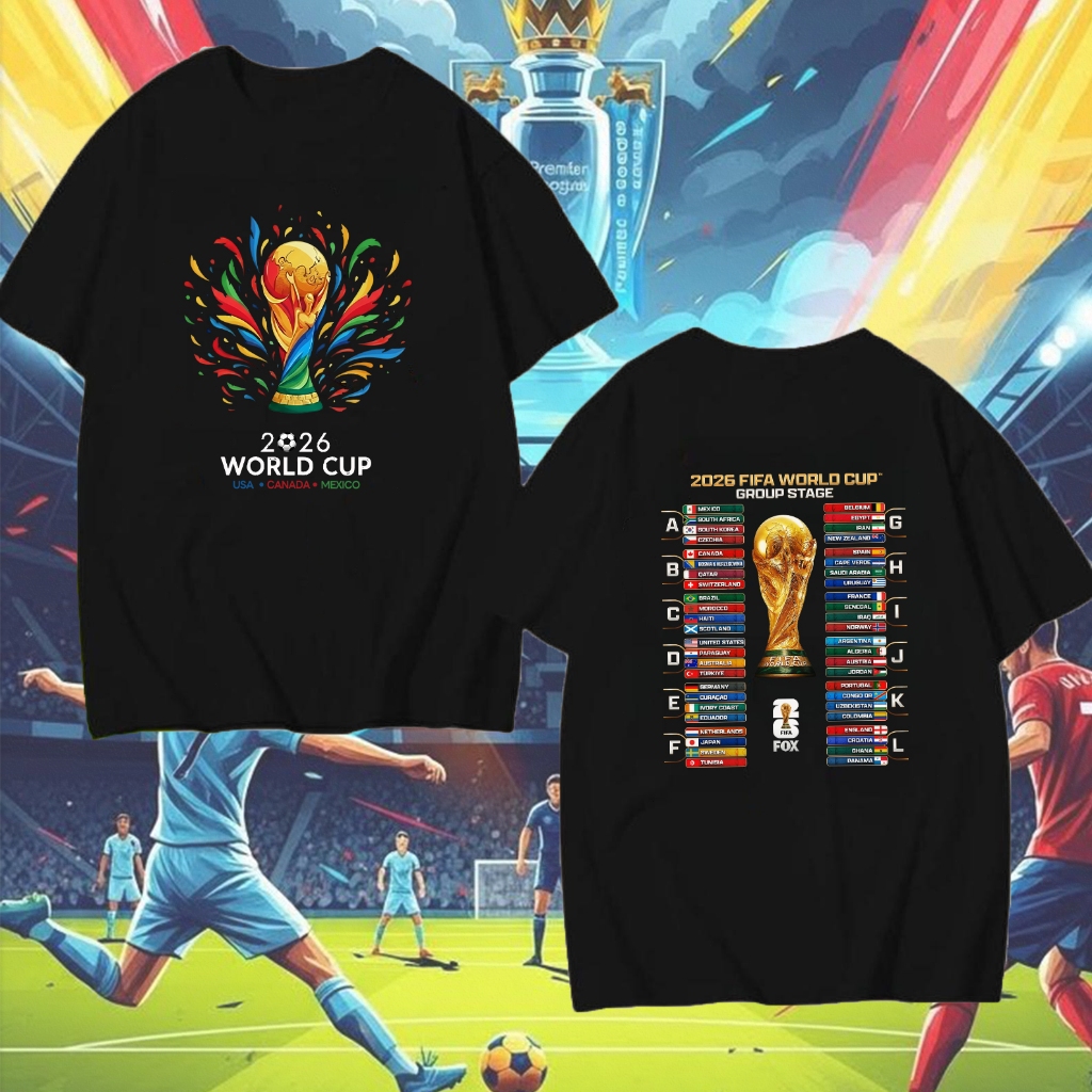 NEW ฟุตบอลโลก 2026 T-shirt เสื้อยืดแฟนคลับ เชียร์ทีมที่ชอบ Fashion T-shirt นุ่มและสบาย