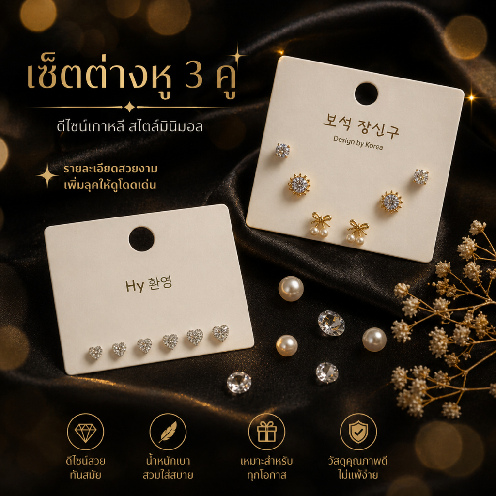Madame luxury - ต่างหูรูปหัวใจ ต่างหูตุ้งติ้ง ต่างหูแฟชั่น ต่างหูเกาหลีเกาใจ