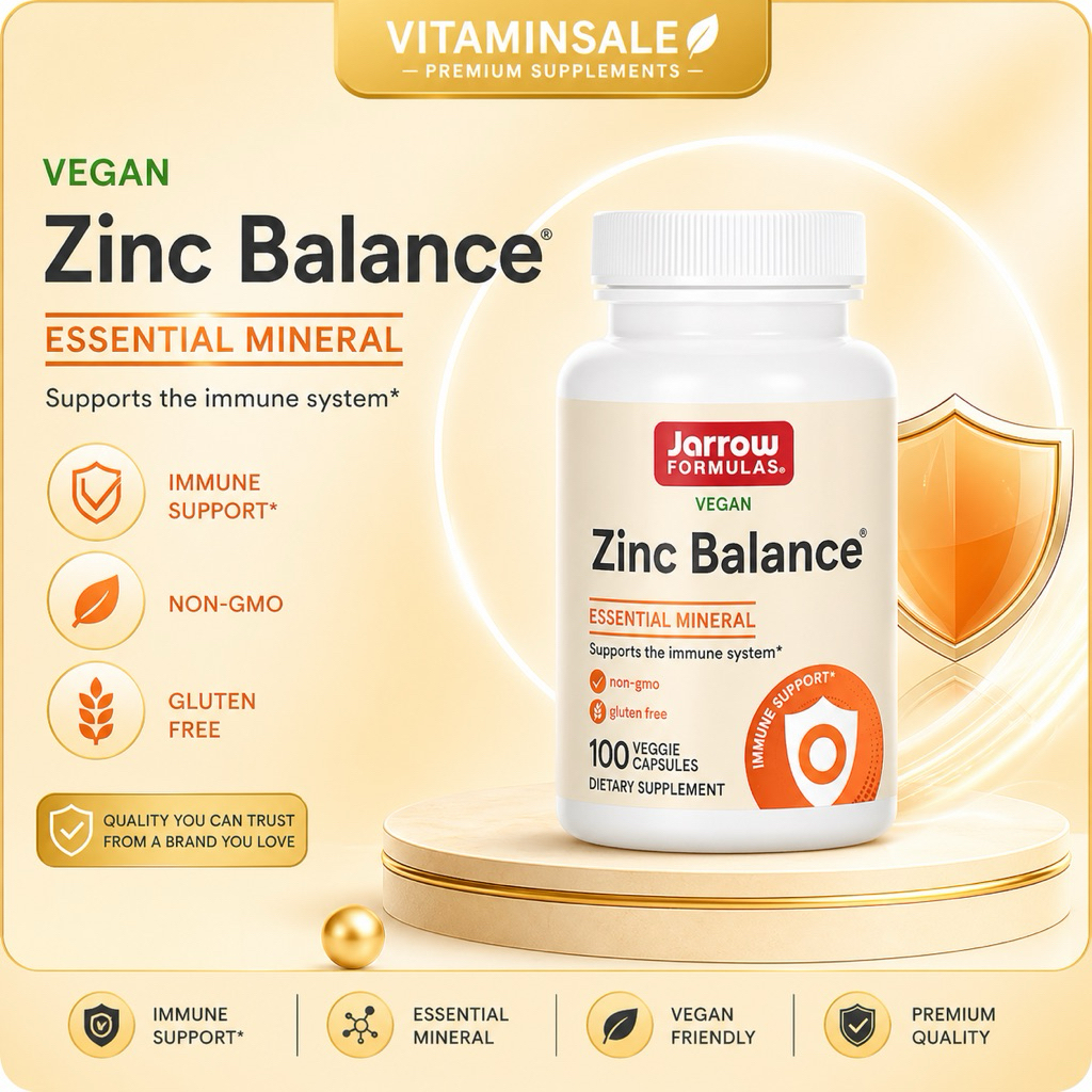 Jarrow Zinc Balance 100 แคปซูล ซิงก์+คอปเปอร์ เสริมสมดุลแร่ธาตุในแต่ละวัน