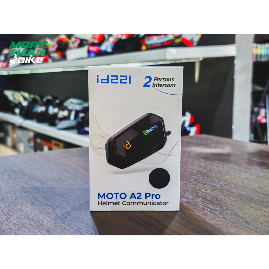 บลูทูธติดหมวกกันน็อค ID221 รุ่น MOTO A2 Pro Carbon