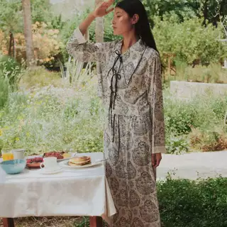 MUSLIN Classic Toile - Silk Satin Pajamas [Maison De Reve Collection]