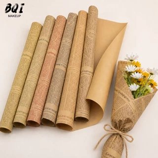 กระดาษห่อช่อดอกไม้ลายหนังสือพิมพ์อังกฤษ 50x70 ซม. 10 แผ่น กระดาษคราฟท์วินเทจ สำหรับห่อของขวัญ