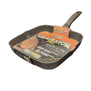 Seagull กระทะย่างสี่เหลี่ยมนอนสติ๊ก กลาดิเอเตอร์ โปร อินดักชั่น ขนาด 24ซม. Gladiator Pro Non-stick Square Grill Pan