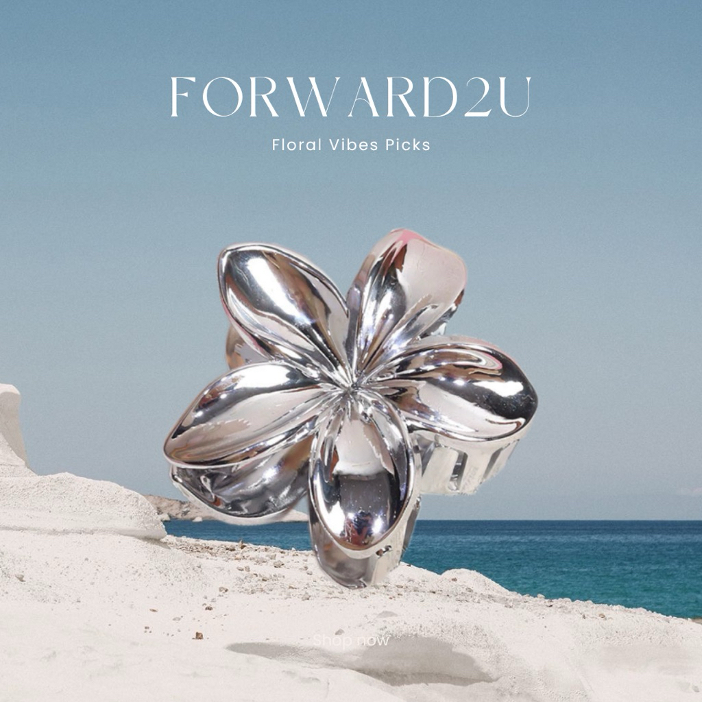 Floral Vibes Picks | FORWARD2U กิ๊บดอกไม้ ชบา Beach girls SUMMER hair clip ส่งของทุกวัน สินค้าพร้อมส่ง