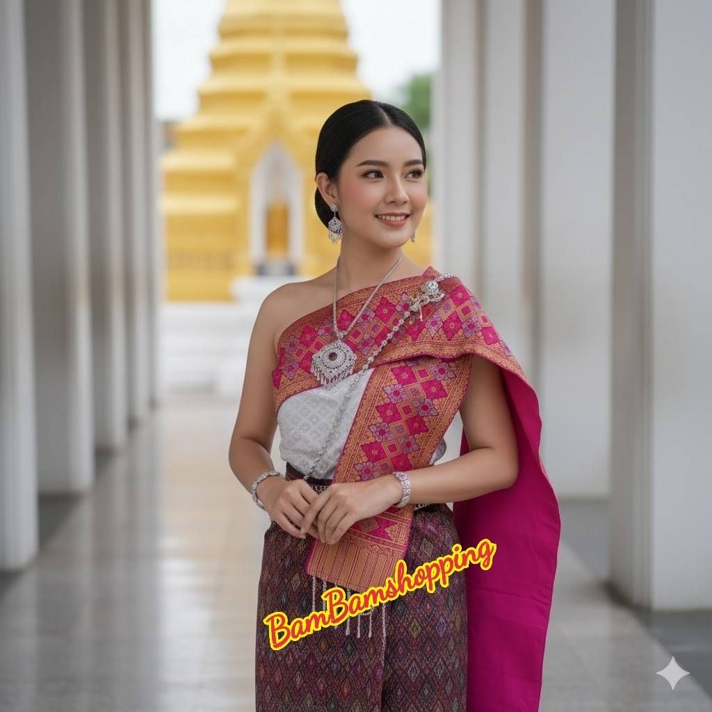 ผ้าสไบ ผ้าสะไบสะไบขิดลาว ผ้าเบี่ยง สะไบชุดไทย สไบชุดพื้นเมือง ผ้าฝ้ายทอลาย สวยๆ เข้าใหม่จ้า ผ้าสไบ ผ้าสะไบสะไบขิด