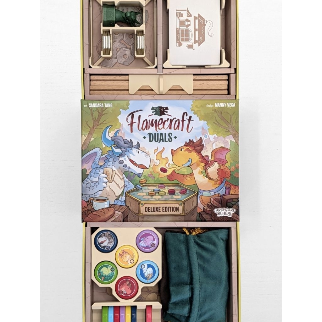 ​🔥 [3D Print] Flamecraft Duals: Deluxe Edition - Insert & Organizer (วัสดุ PETG) | จัดระเบียบมังกรน้อย (ไม่รวมตัวเกม) 🔥
