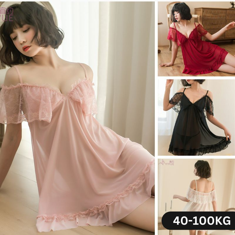 Aveline พร้อมส่ง ชุดนอนเซ็กซี่ ชุดนอนผู้หญิง ปัก สื้อคลุมอาบน้ำ TH-MS670