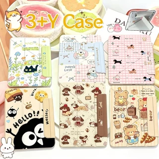 เคสไอแพด ประเภท Y วัสดุอะคริลิค Air7/8 gen11 gen10 แอร์6 Air5/Air4 Pro11 พร้อมช่องเสียบปากกา รูปแบบการ์ตูน หลังใส พับได้