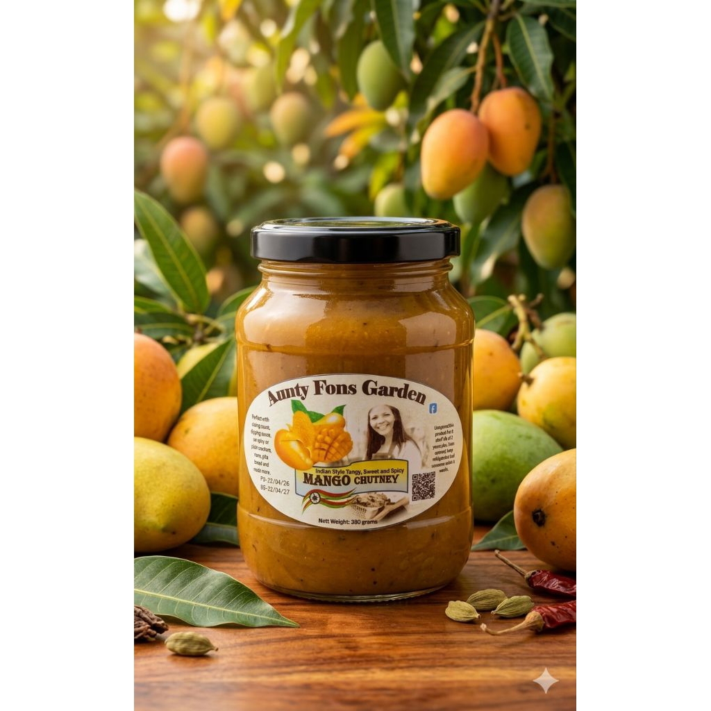 Mango Chutney."Aunty Fon's Garden" Indian Style Mango Chutney. มะม่วงแช่อิ่ม Nett weight: 380g
