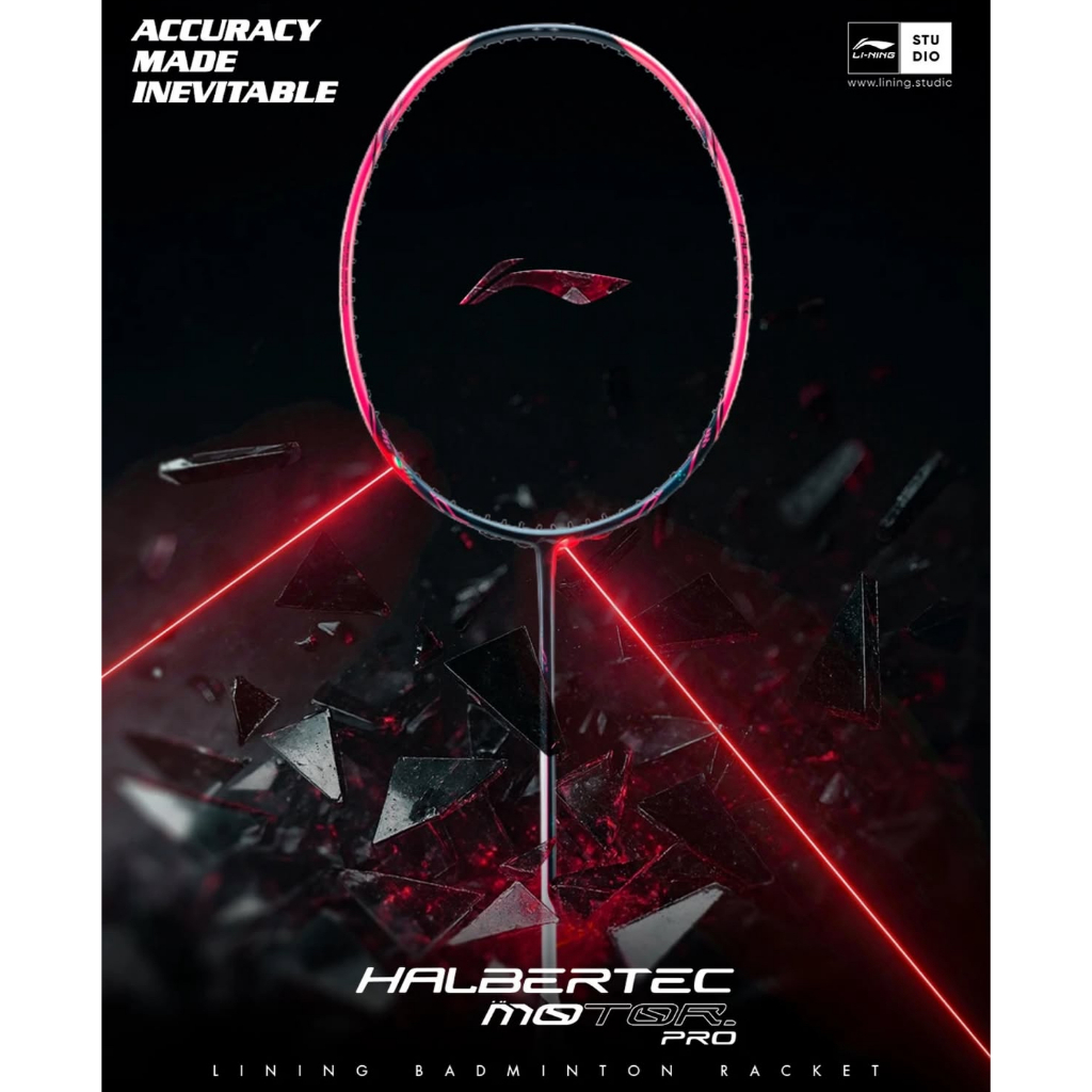 ไม้แบดมินตันLINING BADMINTON RACKET- HALBERTEC MOTOR PRO(BLACK/PINK/WHITE)(4U,5U)ฟรีเอ็น+กริป+ซอง+ประกัน+ขึ้นเอ็น ราคา ถูกที่สุด ดีลบีเคเค