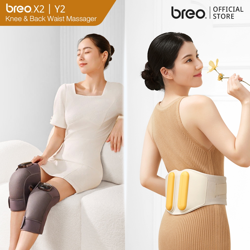 breo Bundles Set เครื่องนวดพยุงเข่า รุ่น X2 + เครื่องนวดพยุงหลังและเอว รุ่น Y2