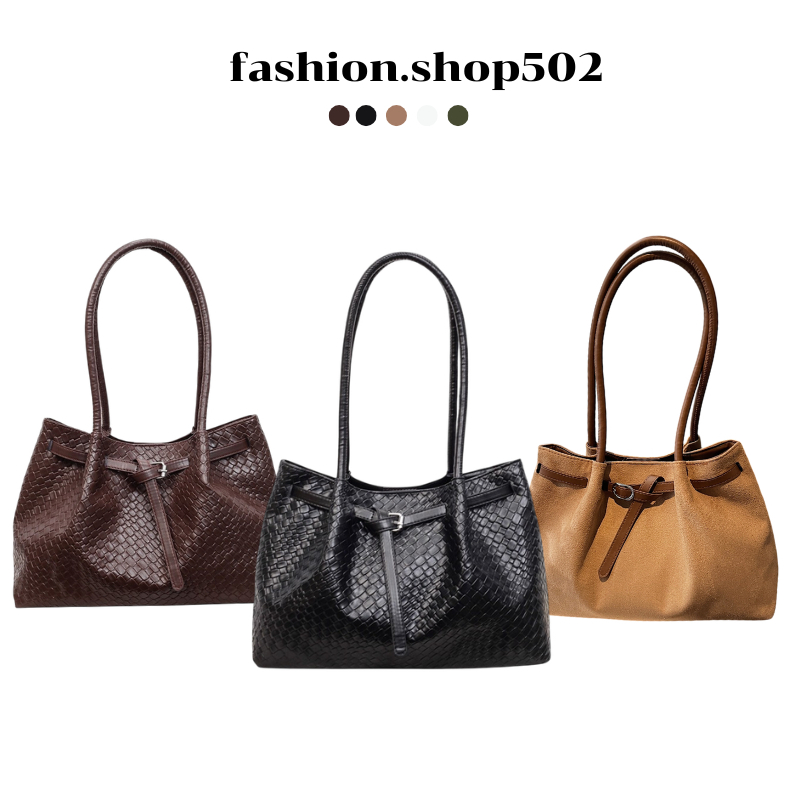 fashion.shop502 กระเป๋าสะพายข้าง หนังกลับ ความจุขนาดใหญ่ ทรงคลัทซ์วินเทจ เหมาะกับการใช้งานทุกวัน  พร้อมส่งในไทย B-074
