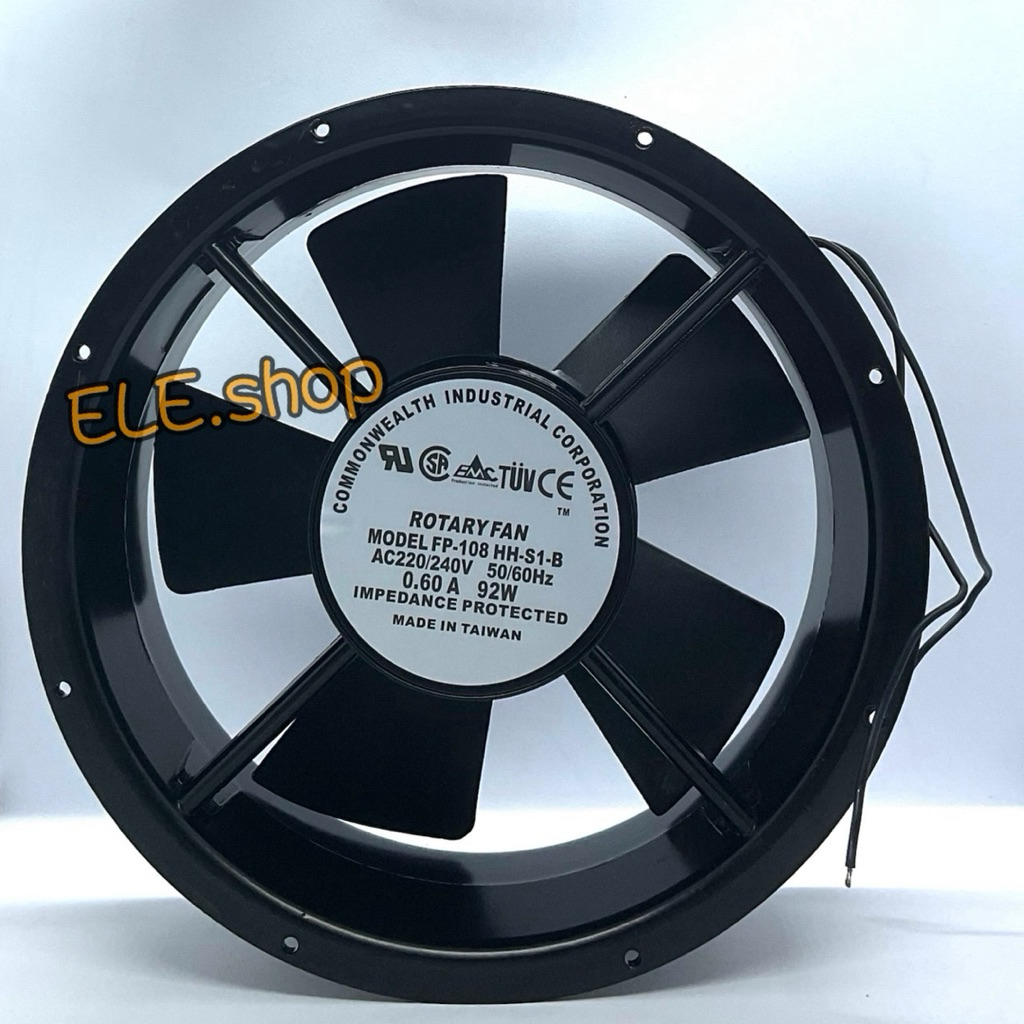 พัดลม 10นิ้ว กลม MODEL FP-108 HH-S1-B AC220/240V 0.60A 92W Taiwan พร้อมส่ง