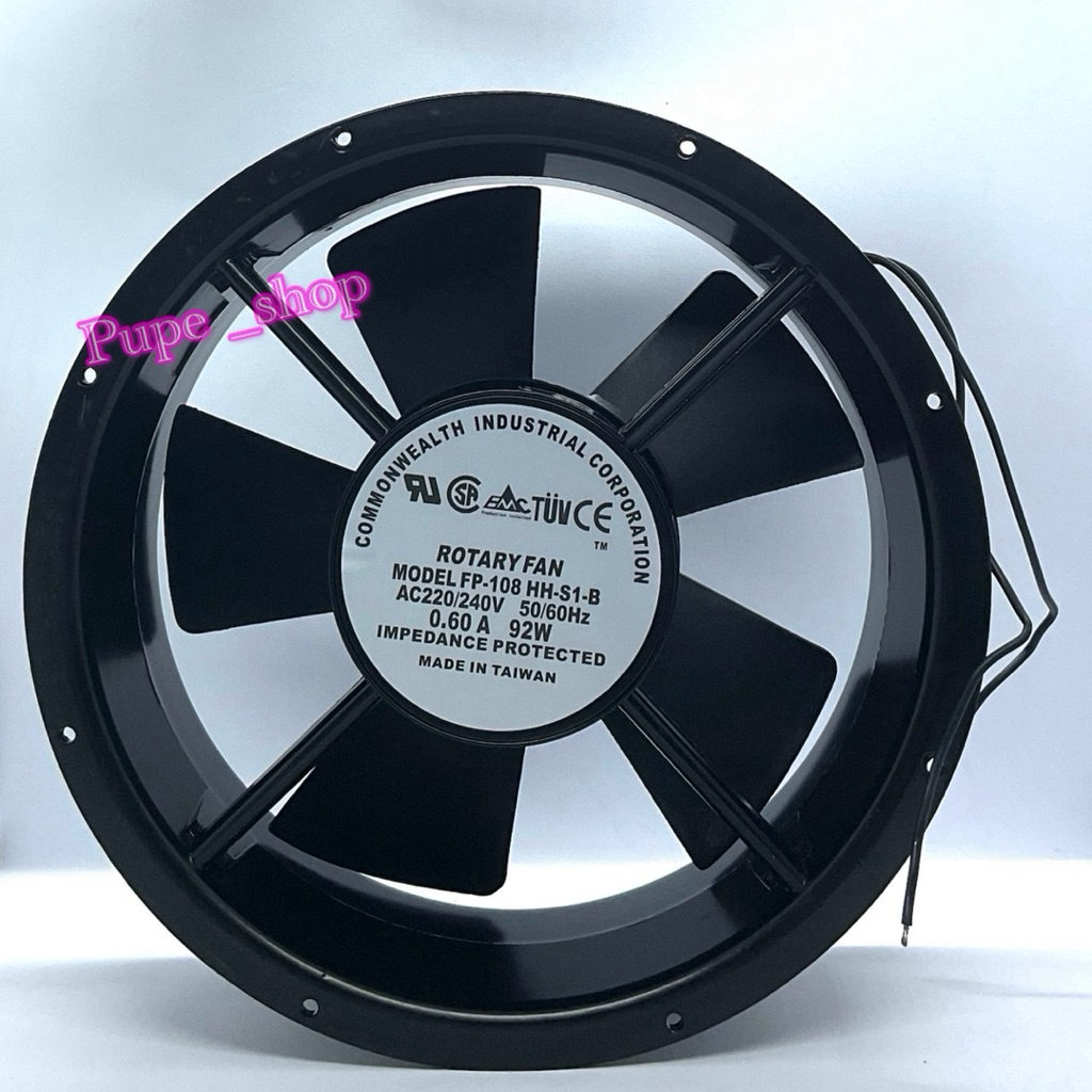 พัดลม 10นิ้ว กลม MODEL FP-108 HH-S1-B AC220/240V 0.60A 92W Taiwan พร้อมส่ง