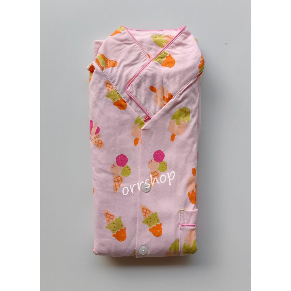ชุดนอนผู้ใหญ่ ไซส์ 1x (XL) แขนสั้น ขายาว ผ้ายืด แบบคอปกกระดุม ผ่าหน้า ราคา ถูกที่สุด ดีลบีเคเค แกลเลอรีภาพที่ 5