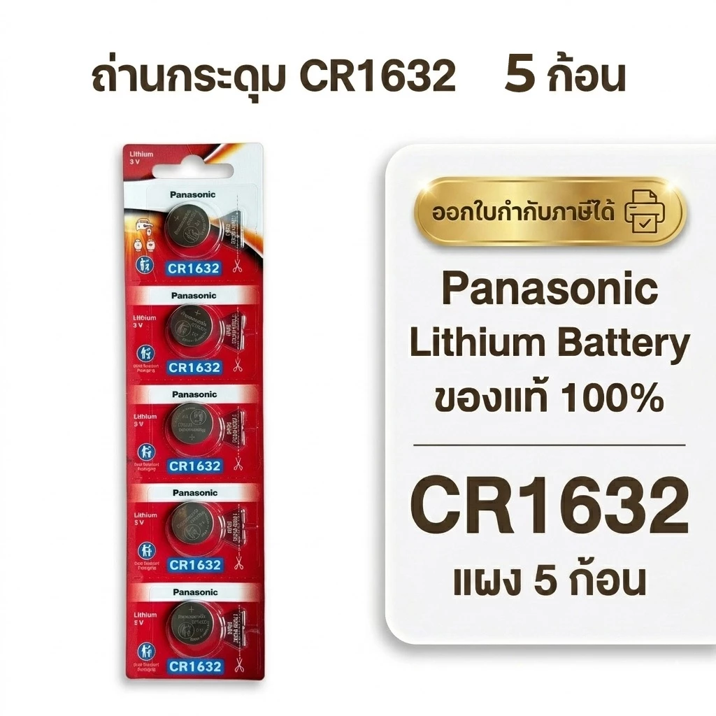 ถ่านกระดุมพานาโซนิค *ยกแผง* ล็อตใหม่ CR1632