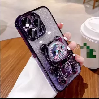 เคสโทรศัพท์ สำหรับ Vivo V70 V70FE Y05 Y11D Y21D Y31 2025 Y05 Y04 Y04S Y29S Y15S Y01 หมี LOVE กริตเตอร์ เคส ตั้งได้ Z1