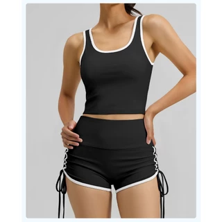 Araya Lady เสื้อผ้ากีฬาผู้หญิง เสื้อกล้ามกีฬา กางเกงขาสั้นเชือกรูด (เสื้อกล้าม JYMB110) / (กางเกง JYMA119) #แยกขายนะคะ