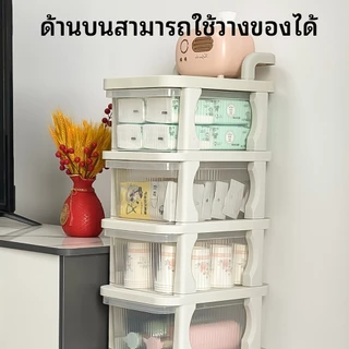 2/3/4/5ชั้น รถเข็นพลาสติก ลิ้นชักเก็บของ ล่องเก็บขนม มีล้อเลื่อน+ที่จับ กันน้ำกันฝุ่น ส่งจากกรุงเทพ COD