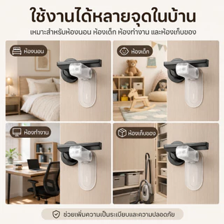 ตัวล็อคกันเด็กเปิดประตู ป้องกันลูกน้อยออกนอกบ้าน ติดตั้งด้วยเทปเหนียว ไม่ต้องใช้เครื่องมือ ปลอดภัยทุกมือจับ