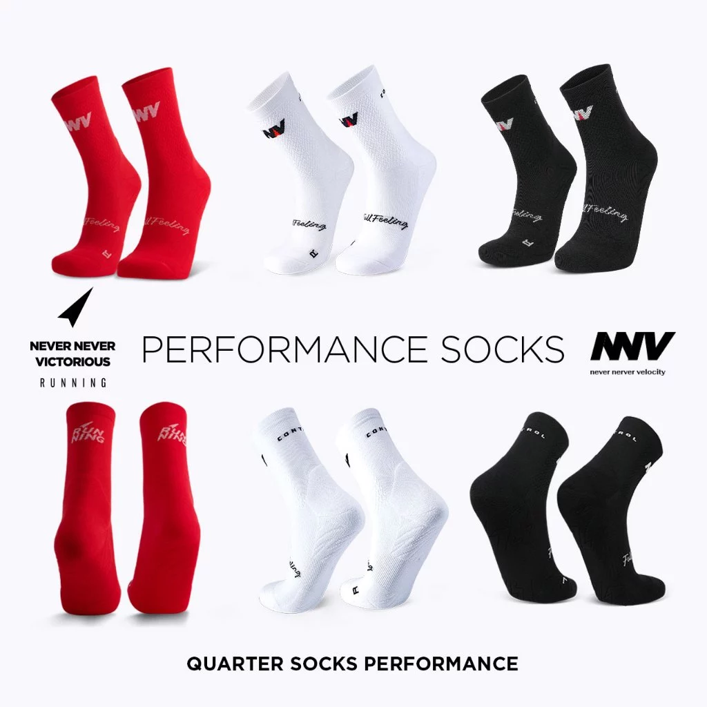 NNV Running Socks ถุงเท้าไร้ตะเข็บ ข้อกลาง กระชับฝ่าเท้าไม่ดิ้น หนานุ่มฝ่าเท้าพอดี