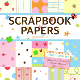 กระดาษพื้นหลัง ตกแต่งไดอารี่ 🍎✏️📖 Scrapbook junk journal diary pattern papers