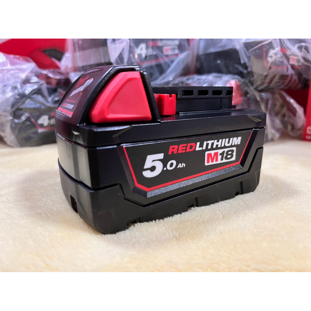 Milwaukee M18 B5 แบตเตอรี่มิลวอกี้ M18 รุ่น M18 B5 ขนาด 5.0 Ah จำนวน 1 ก้อน (ไม่มีกล่อง)