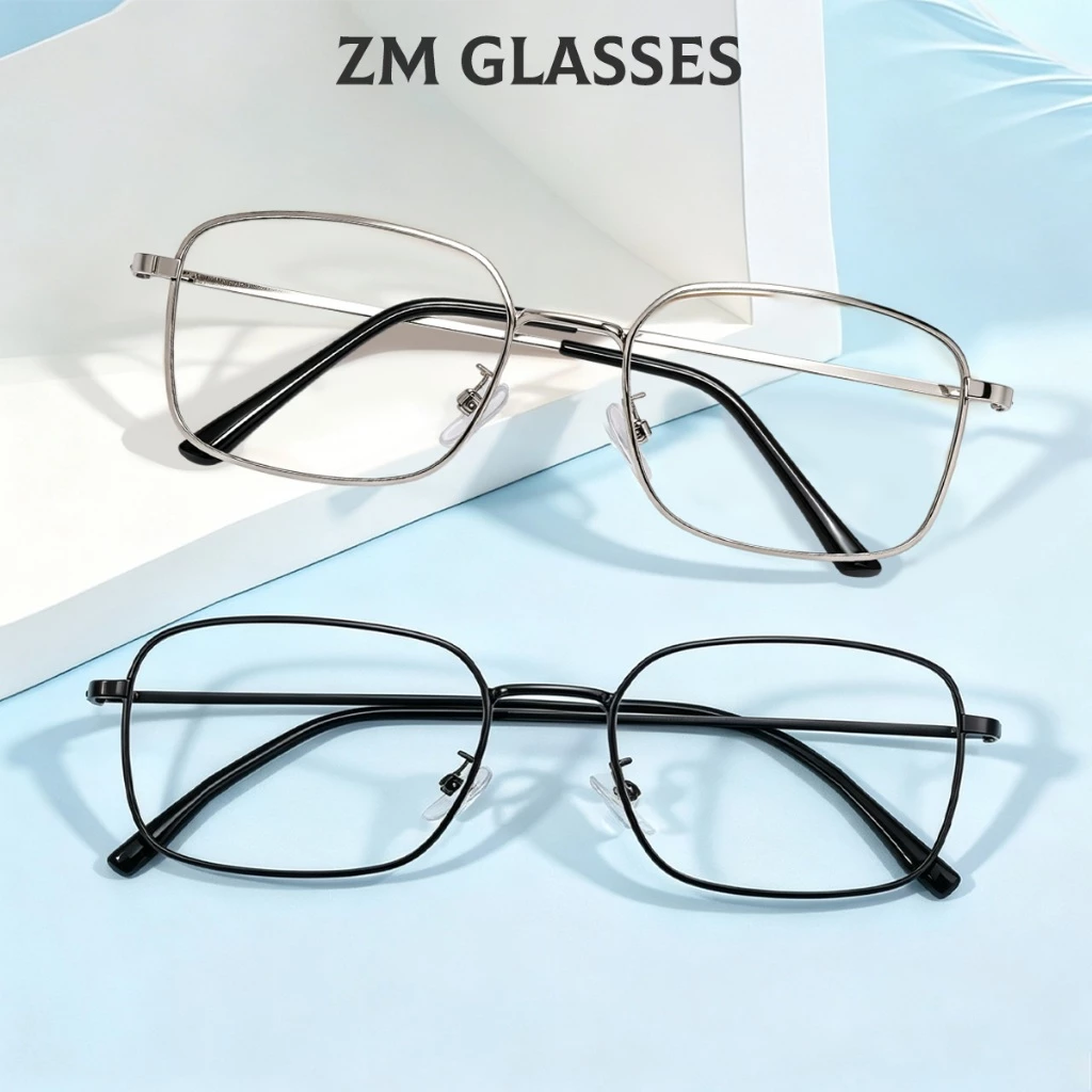 (-0~-600°)แถมฟรีกล่องใส่แว่น แว่นสายตาสั้น Myopia Glasses ป้องกันแสงสีฟ้า ป้องกันรังสี ทรงสี่เหลี่ยม แว่น unisex 1024