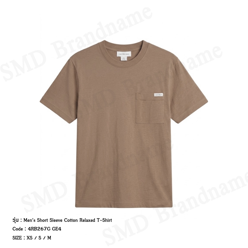 Calvin Klein Jeans เสื้อยืดคอกลมผู้ชาย รุ่น Men's Short Sleeve Cotton Relaxed T-Shirt Code: 4RB267G GE4