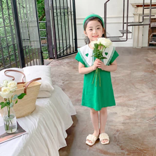 PRINCESS KESLI ชุดเด็กผู้หญิง ชุดเดรส แฟชั่นฤดูร้อน สไตล์เกาหลี สําหรับเด็กผู้หญิง อายุ 1-9 ปี