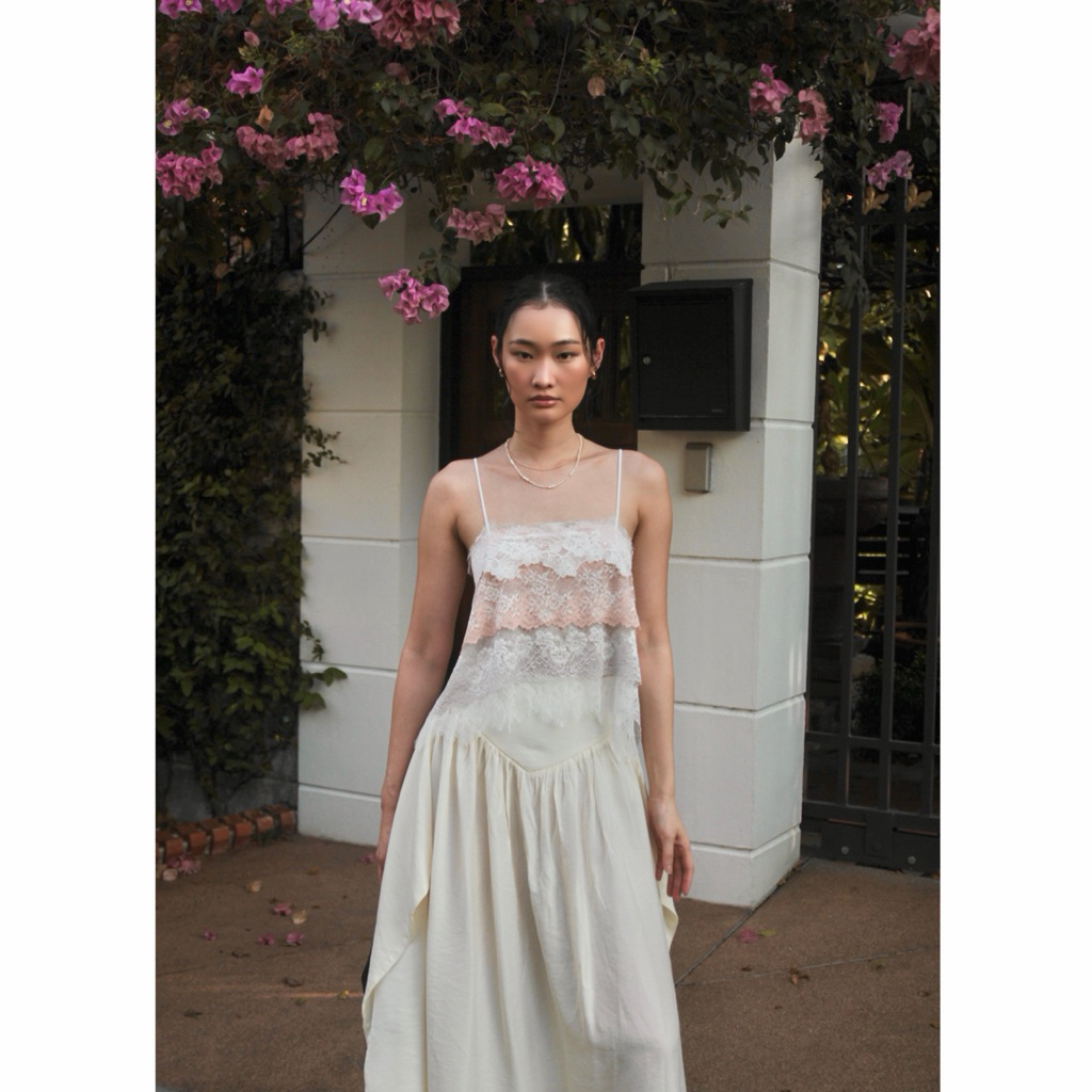 Pleased Silky Layered Lace Slip Camisole