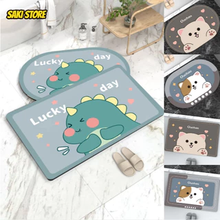 Doormat พรมเช็ดเท้า ทอหนาแน่น สีไม่ตก มียางกันลื่น พรมปูพื้นลายการ์ตูน (ขนาด 60x40 cm)