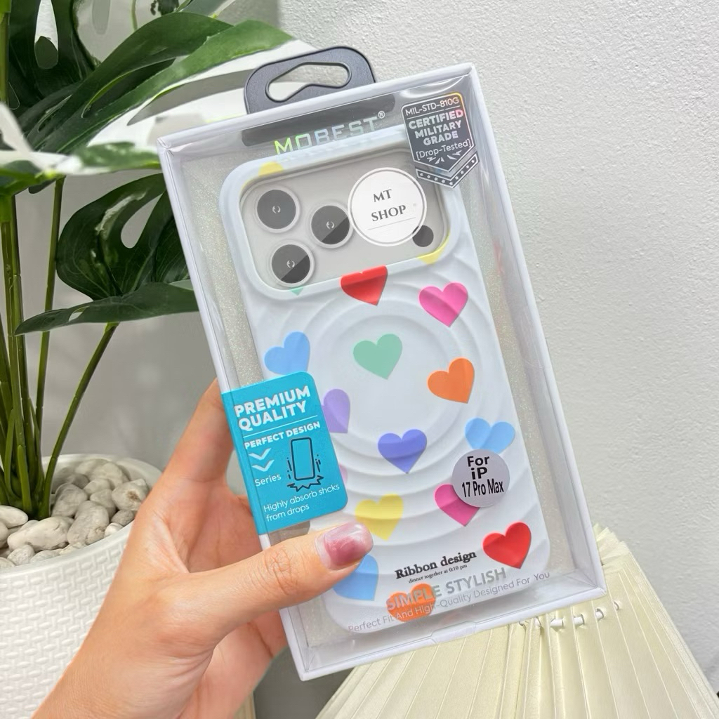 💥Mobest💥Caseเคสก้นหอยลายหัวใจ มีแม่เหล็กชาร์จ สำหรับรุ่น IP 17 17pro 17promax (สินค้าพร้อมจัดส่ง)