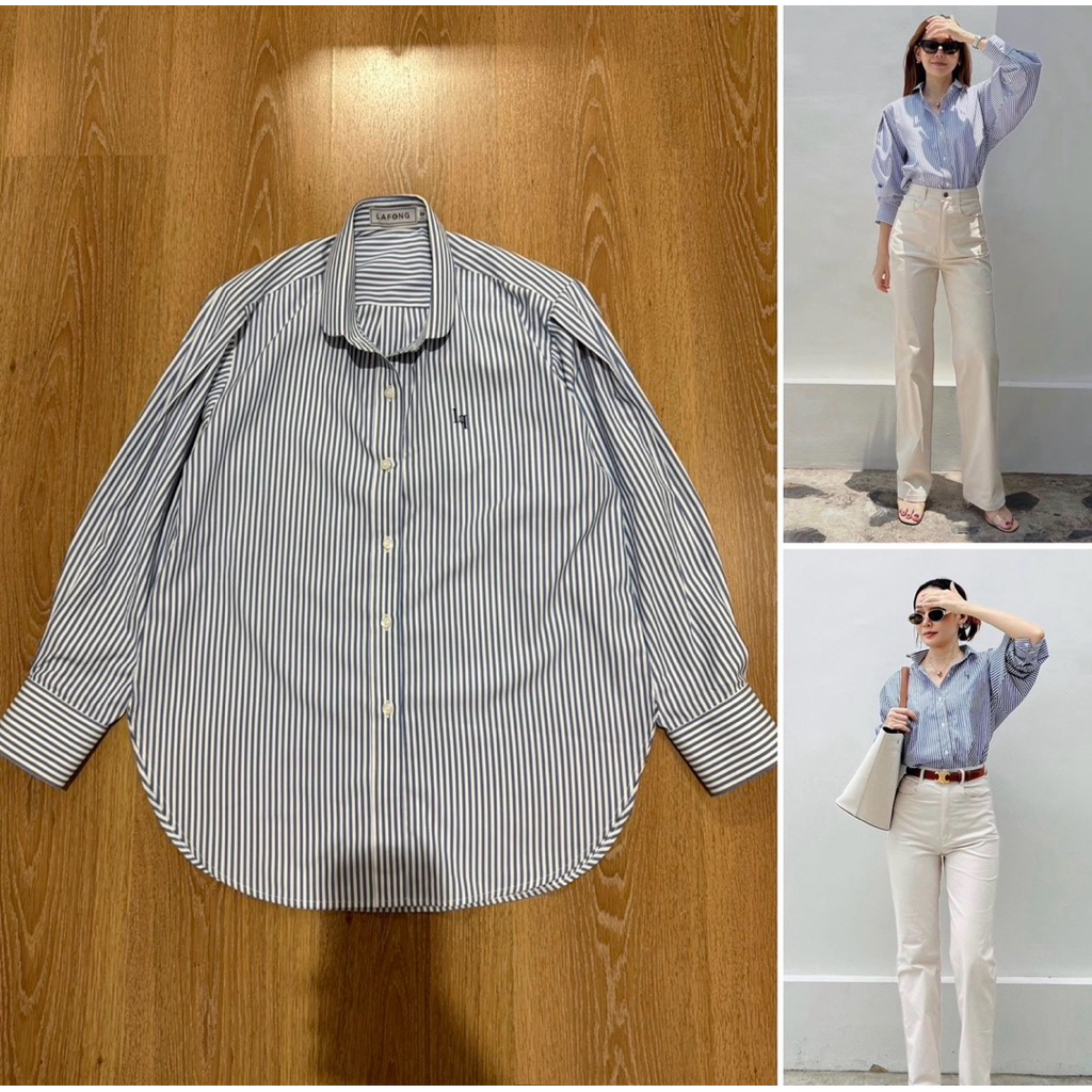 (ใช้โค้ดลดได้) lafong signature shirt freesize