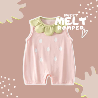 totty.apparel ชุดรอมเปอร์แขนกุด หน้าร้อน สำหรับเด็ก 3-6/6-9เดือน สีพาสเทล รุ่น sweet melt (0224)