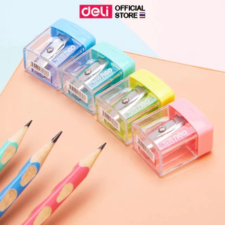 Deli 0574 Pencil Sharpener กบเหลาดินสอขนาดพกพา สีพาสเทล (คละสี 1 ชิ้น)