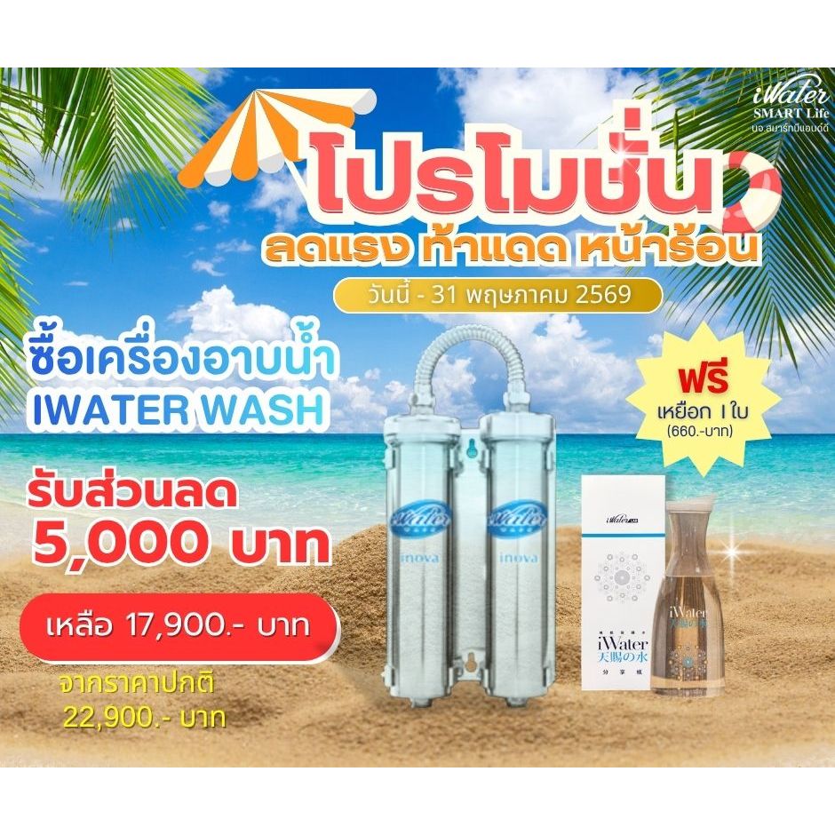 iWater / JAPIN (สินค้านำเข้า) เครื่องผลิตน้ำอาบเพื่อสุขภาพ iWater Wash นวัตกรรม Magnatic