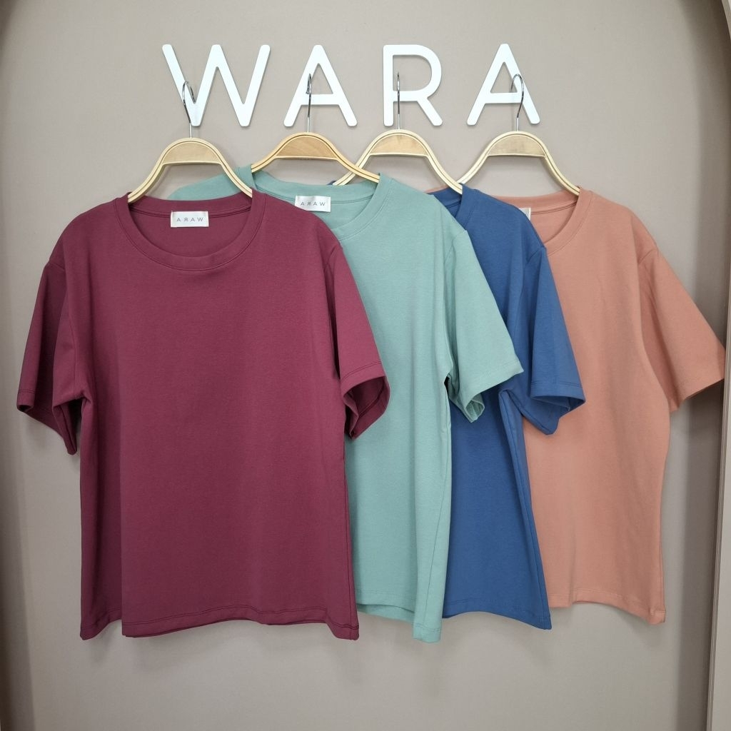 [ U22 ] WARA เสื้อคอกลมแขนสั้น โอเวอร์ไซส์ ผ้า COTTON SPANDEX ราคา ถูกที่สุด ดีลบีเคเค แกลเลอรีภาพที่ 9