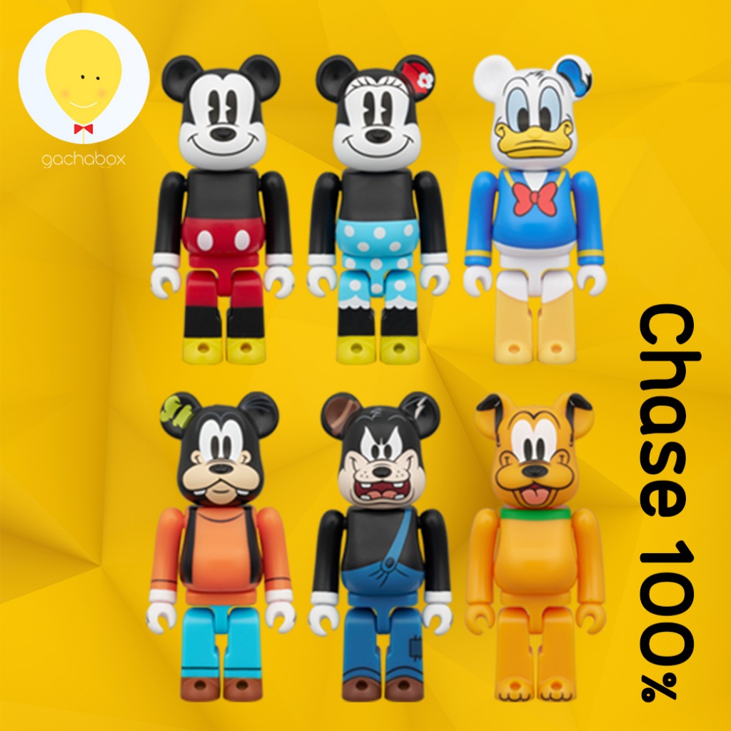 gachabox Bearbrick Chase Mickey Mouse & Friends by Medicom Toy แบบริคสุ่ม และ เลือกตัว พร้อมส่ง