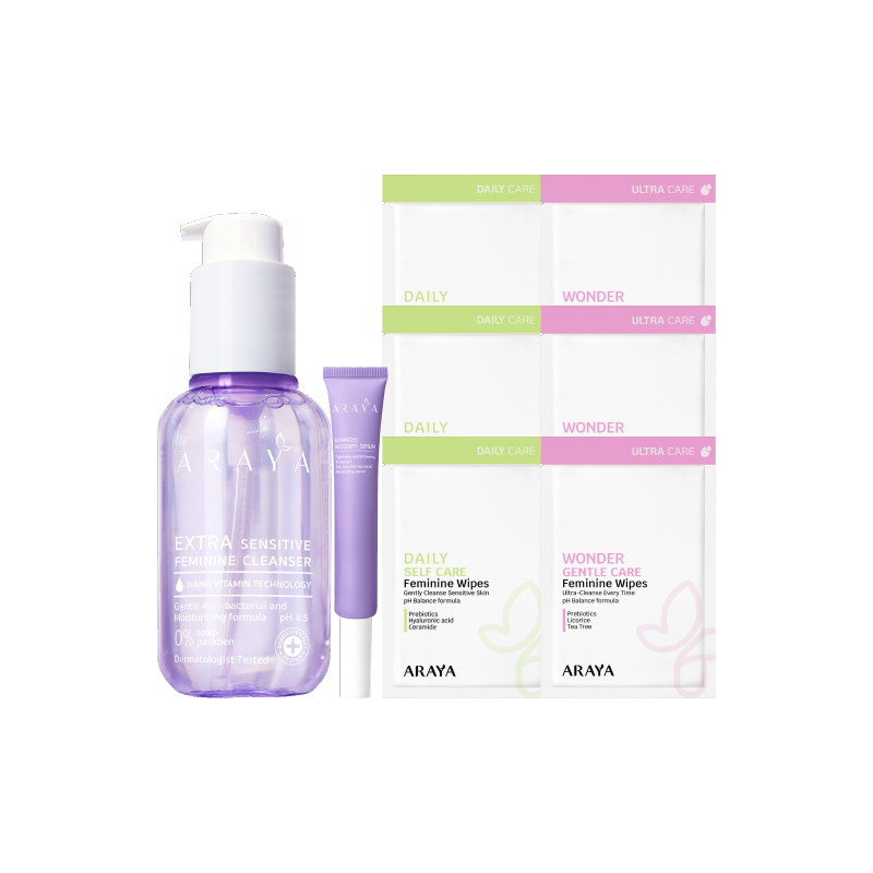 [สินค้าสมนาคุณ ห้ามจำหน่าย] 5.5 ARAYA ของขวัญ 8 ชิ้น (คลีนเซอร์ 100ml เซรั่ม 5ml ผ้าเปียก 2 สูตร สูตรละ 3 แผ่น)