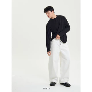 REEVE BUTTON VOLUME DENIM - กางเกงยีนส์ กระดุมหน้าทรงกระบอกใหญ่