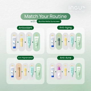 INGU BluVlite Matte Sunscreen SPF 50+ PA++++ + Biome Balance กันแดดบางเบา สูตรแมตต์ คุมมัน