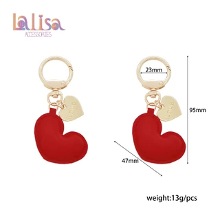 พวงกุญแจหัวใจพาสเทล Luxe Love พวงกุญแจหัวใจมินิ เรียบหรู PU+keychain AR214