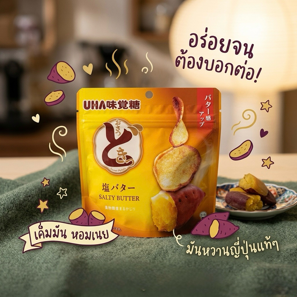 ‼️ร้านนี้ถูกที่สุด‼️UHA SALTY BUTTER มันหวานหอมเนย เค็มปลาย รุบกรอบ หวาน นัว
