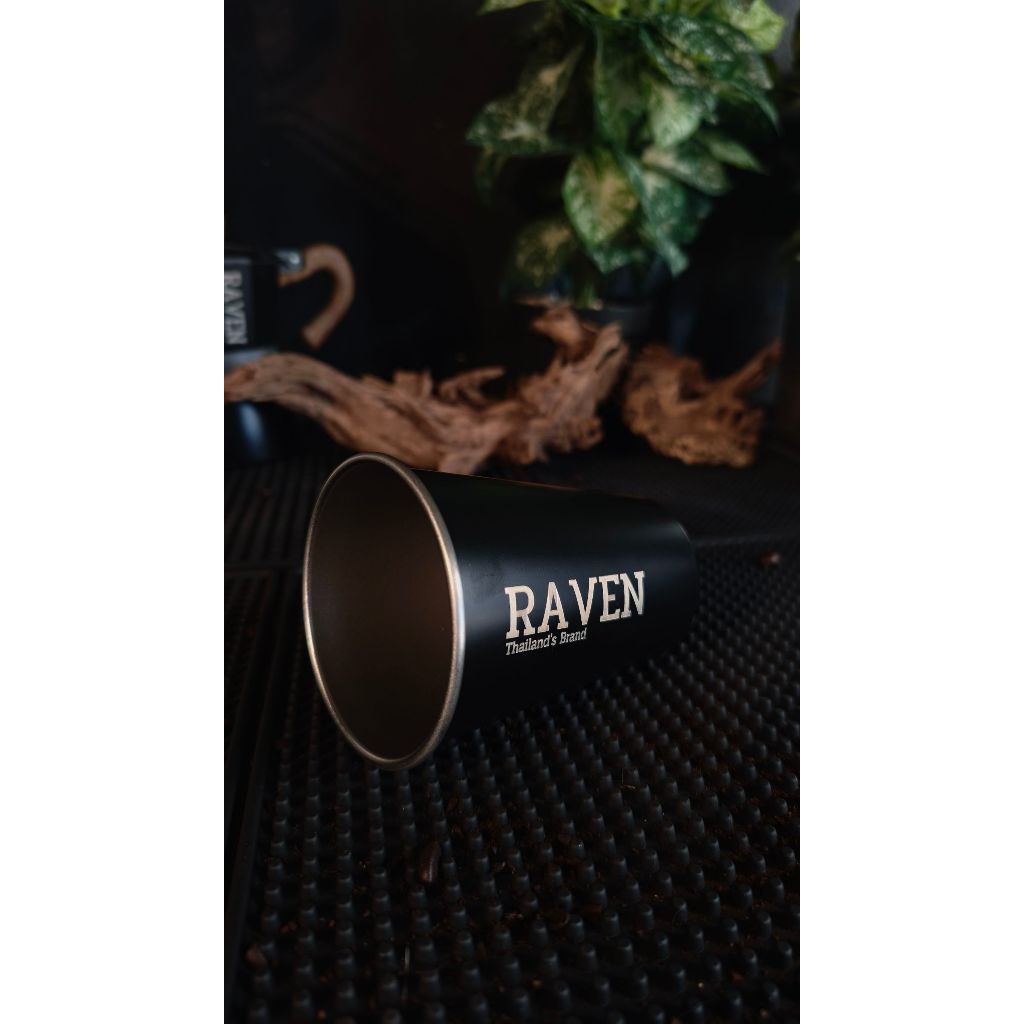 แก้วสแตนเลส RAVEN COFFEE แก้วสายแคมป์ เท่ๆ คูลๆ ความจุ 250 ml