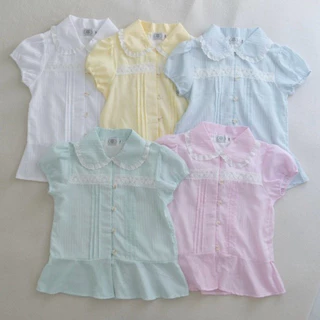 jellybutter english tea เสื้อคอปกแต่งลูกไม้ใส่ซับไม่บาง